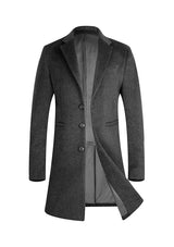 Men’s Grey Slim Fit Wool Overcoat