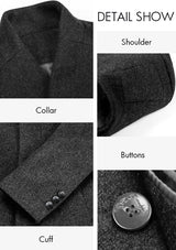 Men’s Grey Slim Fit Wool Overcoat