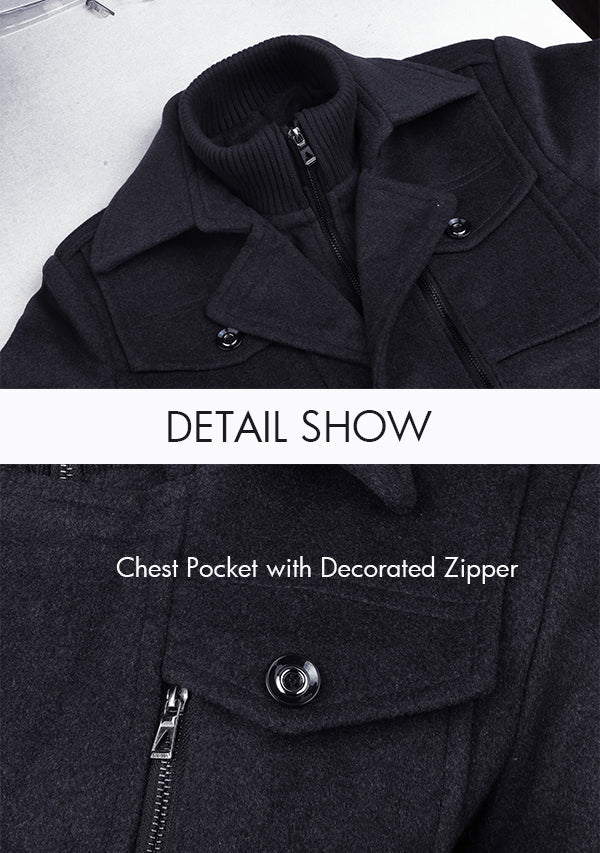 Mens peacoat with zipper best sale